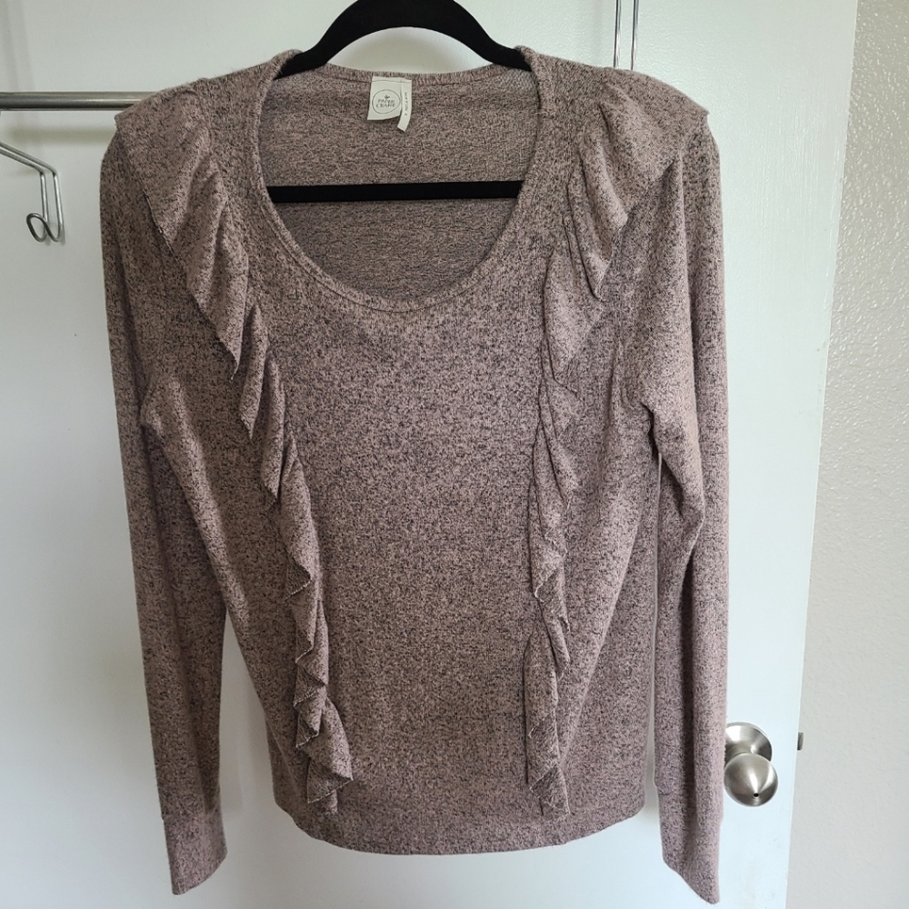 Paper Crane knitted long sleeve blouse